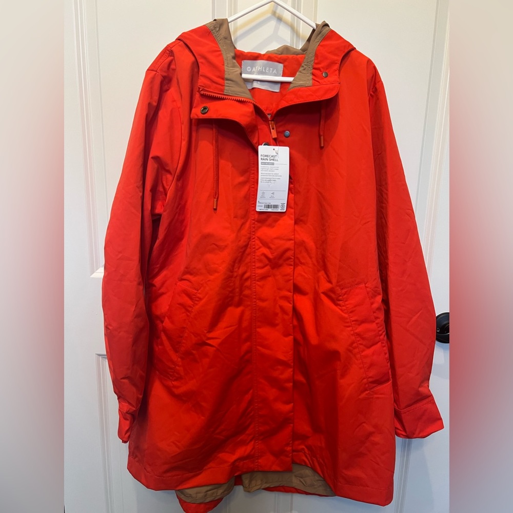 NWT Athleta Forecast Rain Shell raincoat jacket Red L